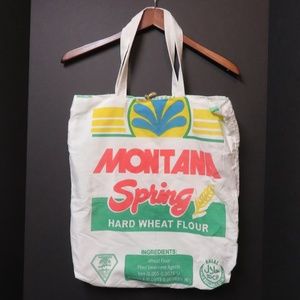 Up-cycled Reversible Square Flour Tote Bag